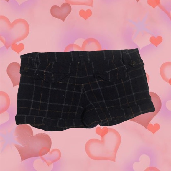 Abercrombie and Fitch plaid denim shorts - Picture 3 of 5